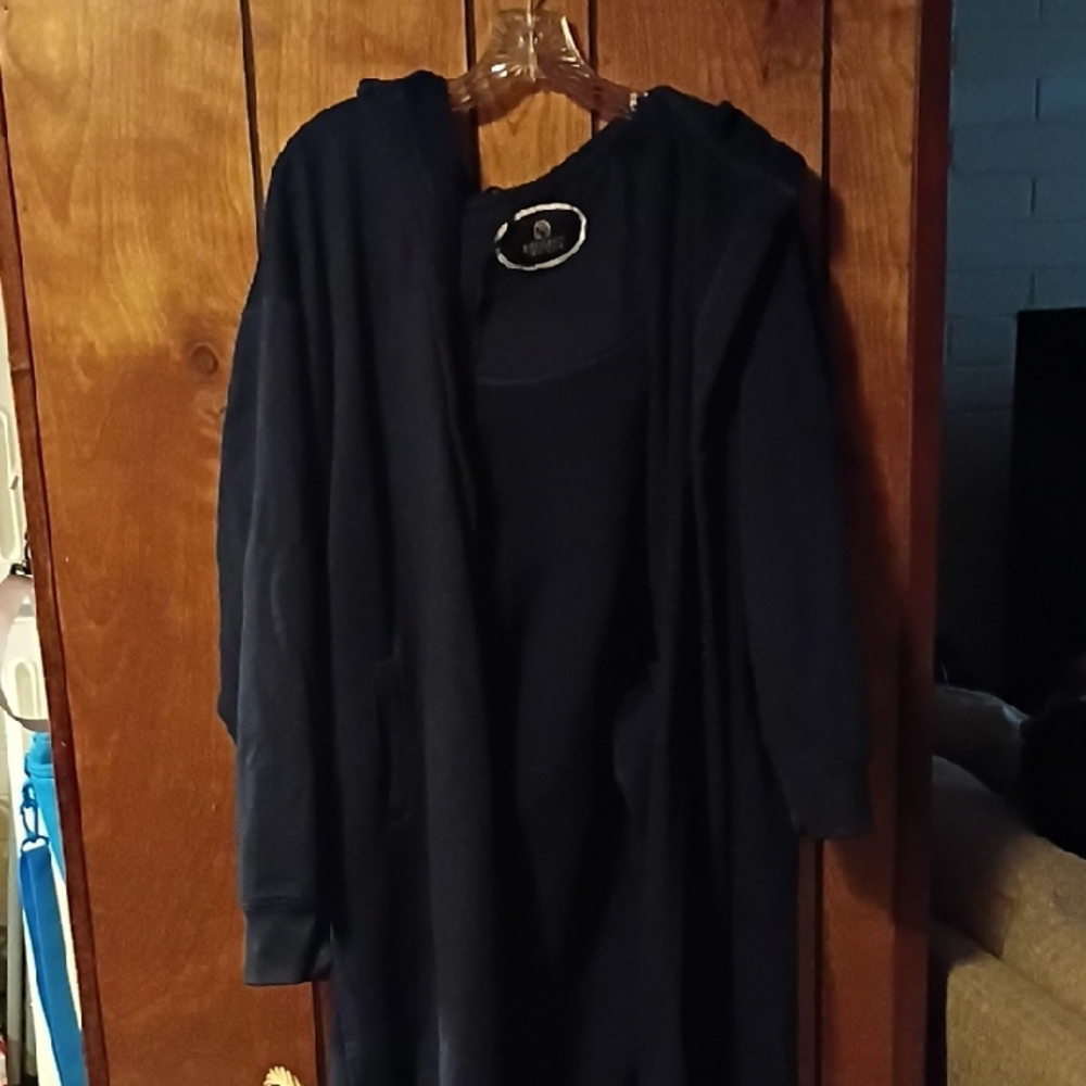 Men's  Navy Blue Hooded Robe